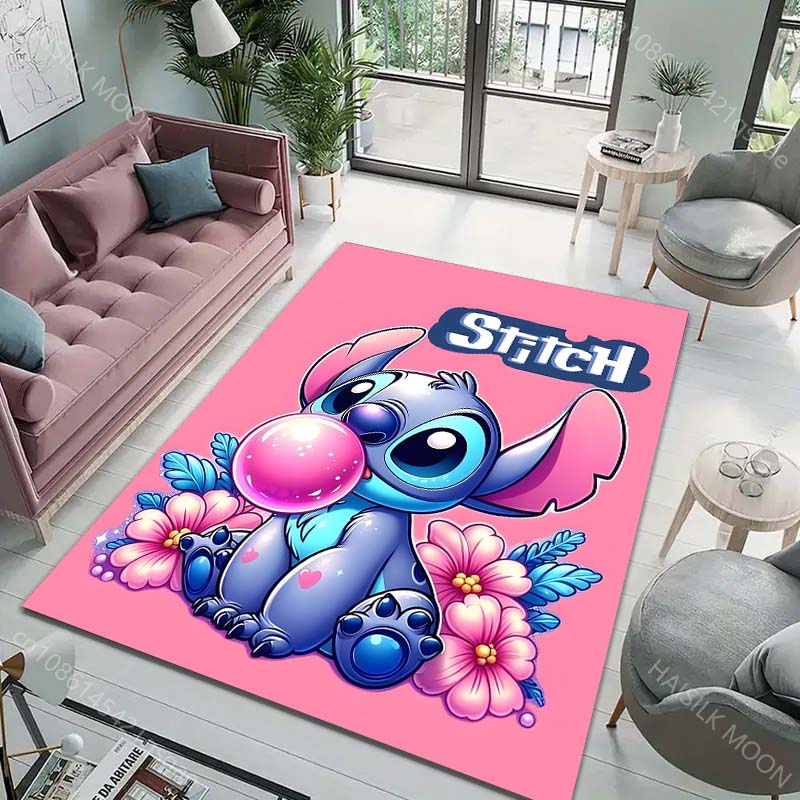 Potdemiel 3D Stitch Cartoon Rug Carpet for Living Room Children Bedroom Mat Sofa Doormat Floor Rug Home Decor Mat Fast Shipping