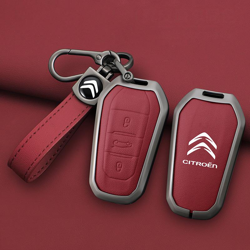 ALO2 Zinc Alloy Leather Car Remote Key Case Cover Protector Shell Fob durable For Citroen C4 Picasso DS3 DS4 DS5 DS6 Auto Accessories