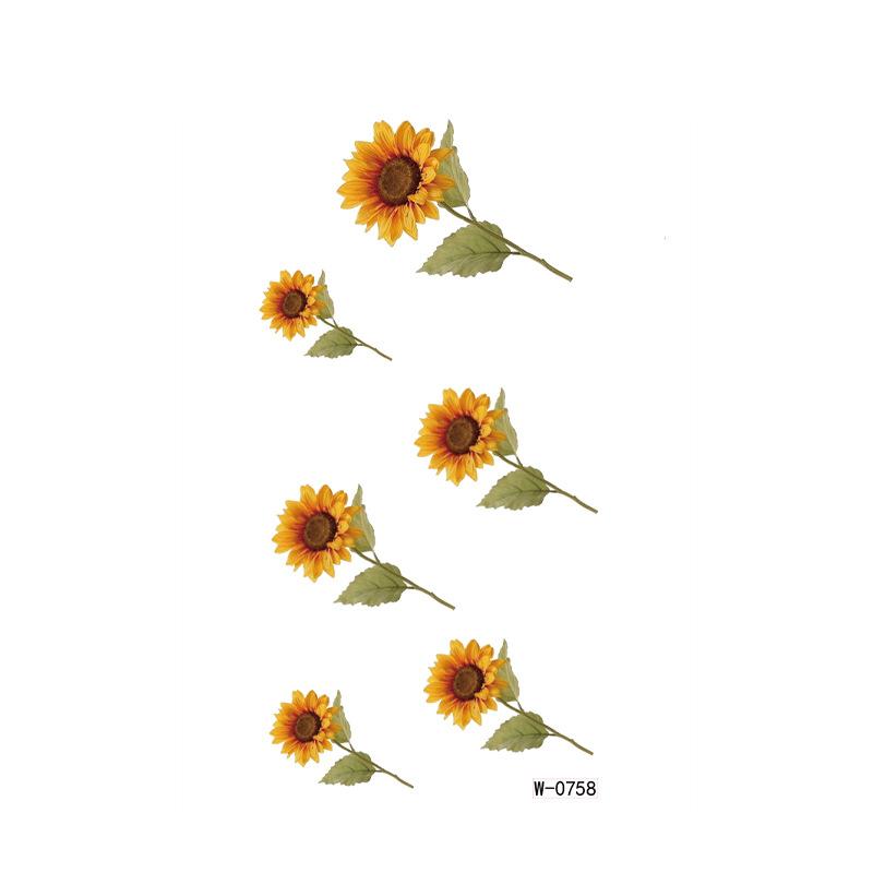 Красочный стикер Мультяшная татуировка Временная водостойкая Анимация Цветок Персонализированный цветок Тату-наклейка на руку