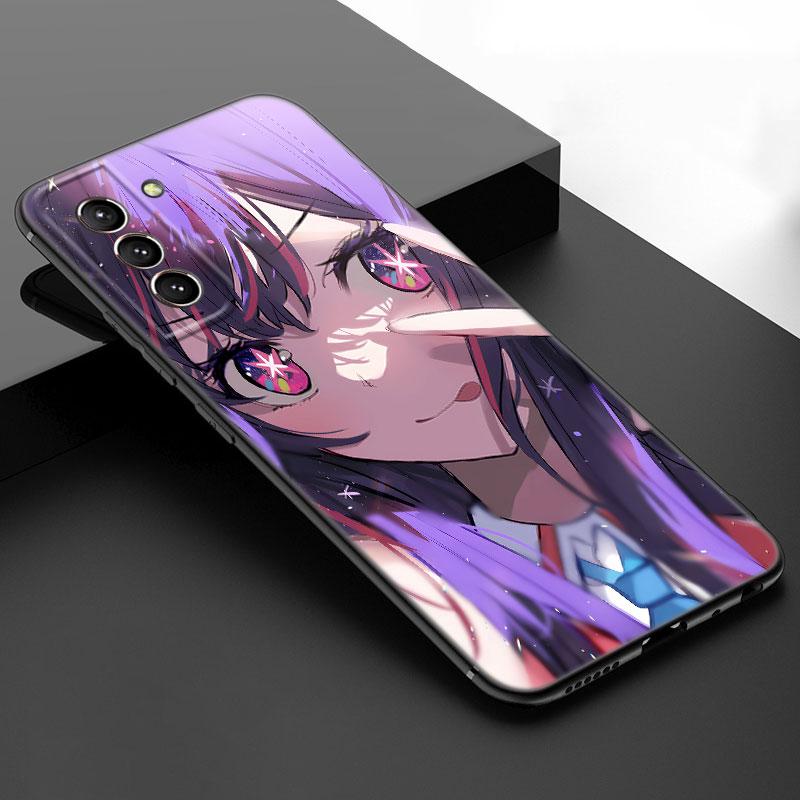 Аниме AI Oshi черный силиконовый чехол для телефона Samsung Galaxy S23 S21 S20 FE S24 S22 Ultra S10E S10 S9 S8 Plus