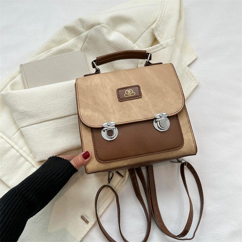 Весенний новый трендовый модный школьный рюкзак для школьников, дорожный рюкзак, ретро-рюкзак для женщин