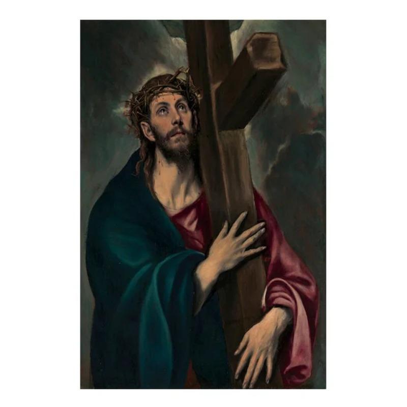 Vintage Risen Jesus Cross Christian Religion Wall Art Canvas Painting Poster Prints Living Room Large Pictures Modern Home Decor