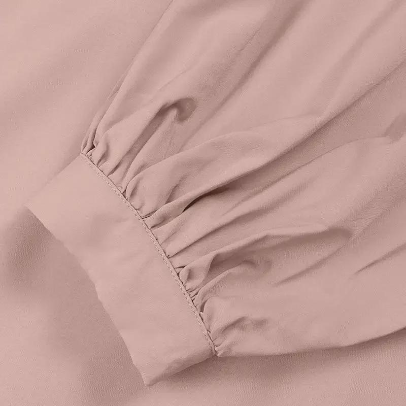 Новый элегантный мусульманский сарафан с длинными рукавами и шнуровкой, однотонный