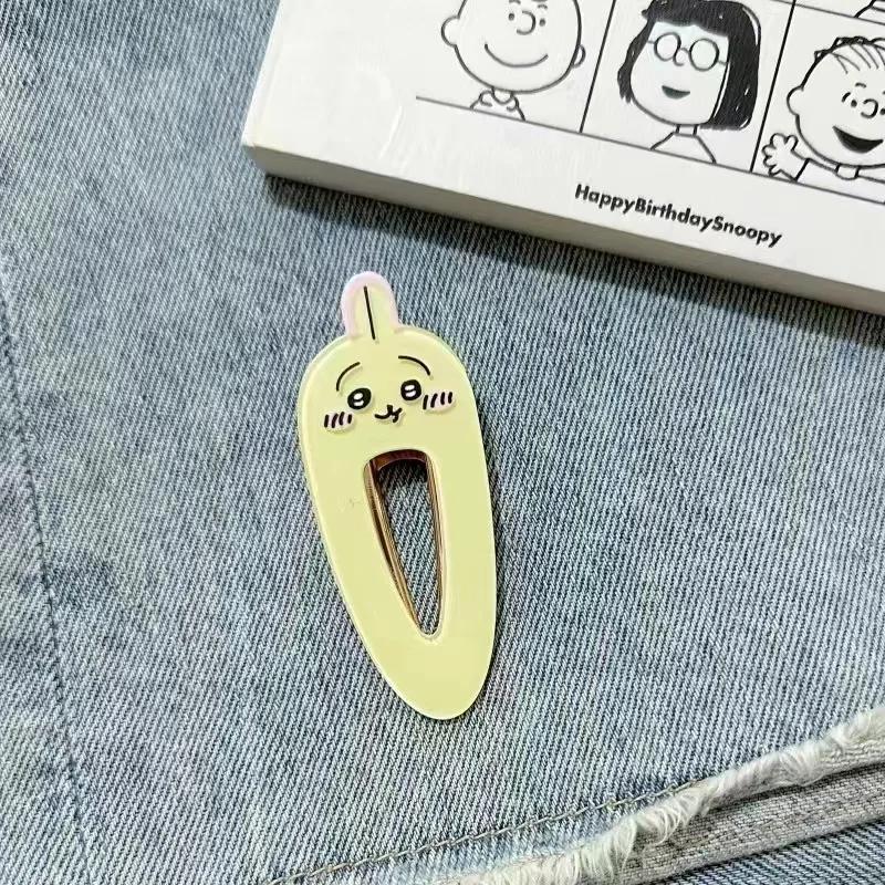 Новая заколка для волос jiyi Rakko из акрила Hachiware Usagi Momonga Белка Каштановая Голова Милая Мультяшная Утиная Клипса Студентка Девочка