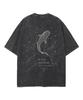 Be Still And Know That I Am God Whale Shark Graphic Vintage Acid Washed T-Shirt Unisex Oversized Short Sleeve Retro Casual Tops