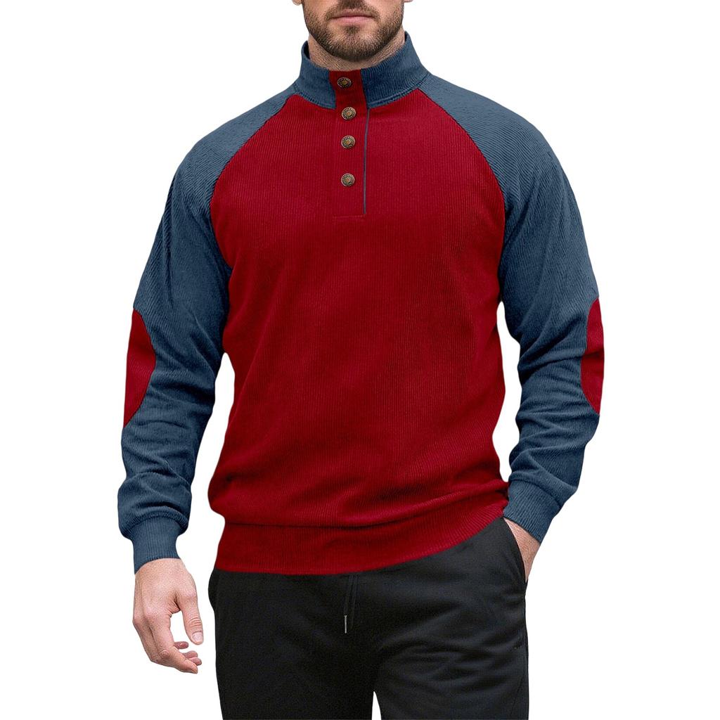 Men'S Outdoor Raglan Sleeve Standing Collar Long Sleeved Sweatshirt