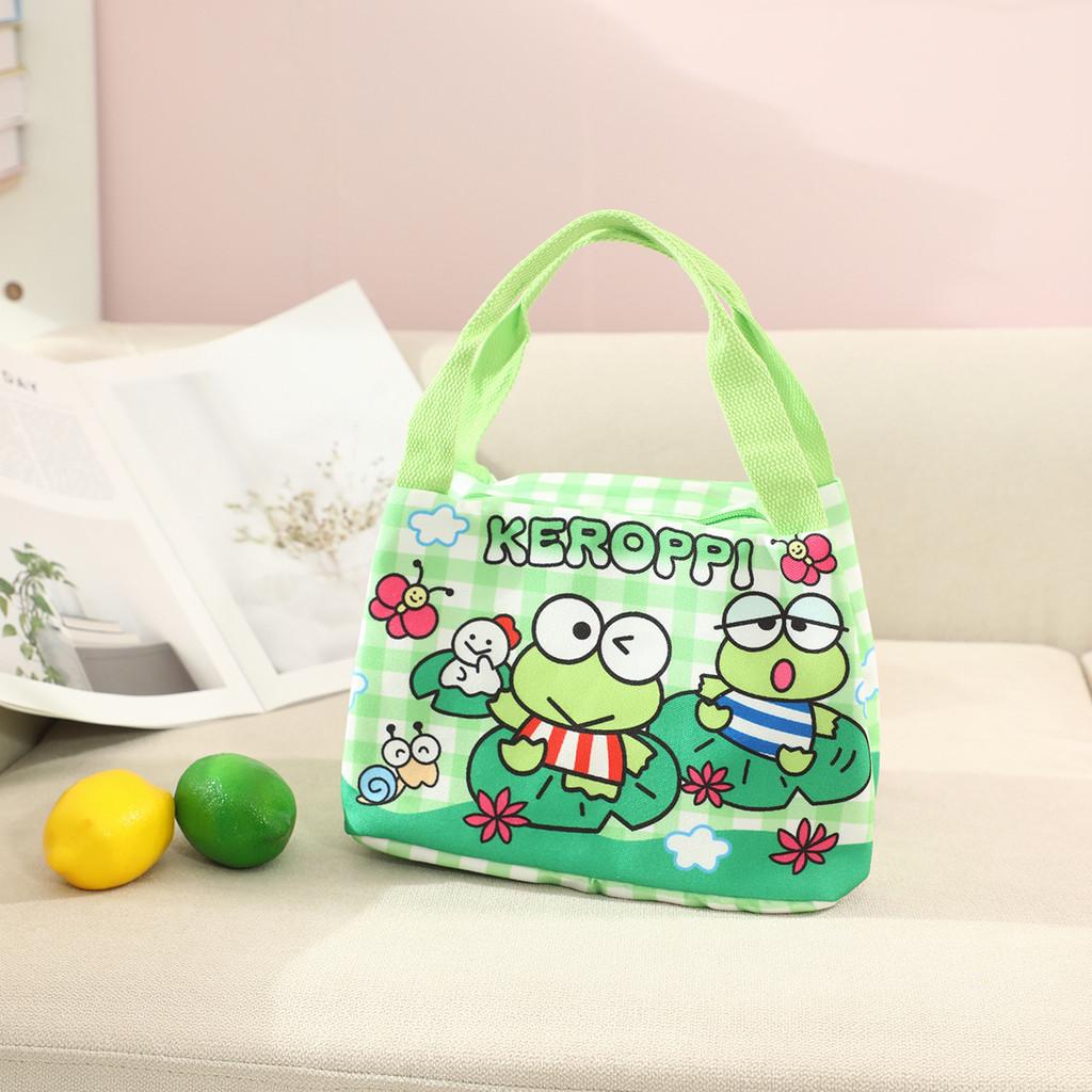 Kids Cartoon Kuromi Melody Print Lunch Bag Insulated Canvas For School And Daily Use