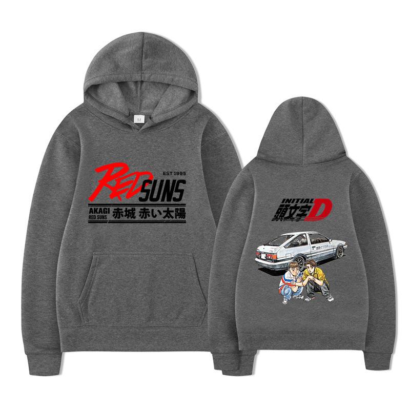 Anime Drift AE86 Initial D Graphic Hoodie Casual Goth Men Women Sweatshirt Fleece Oversized Couples Streetwear Hoodies