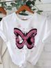 Y2k Unisex Butterfly Print Tshirt Casual Crewneck Short Sleeve Aesthetic Animal Graphic Tees Streetwear Daily Fashion Tops