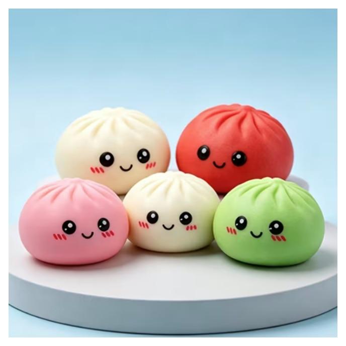 Kids Interactive Toy Squishy Glitter Dumpling Cute Design Multicolor 10x10cm