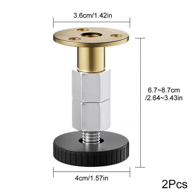 2pcs Feet Mat Cabinet Steel+Plastic Sofa Chair Leg Pad Table Floor Protector Screw-in Height Adjustable Bed Furniture