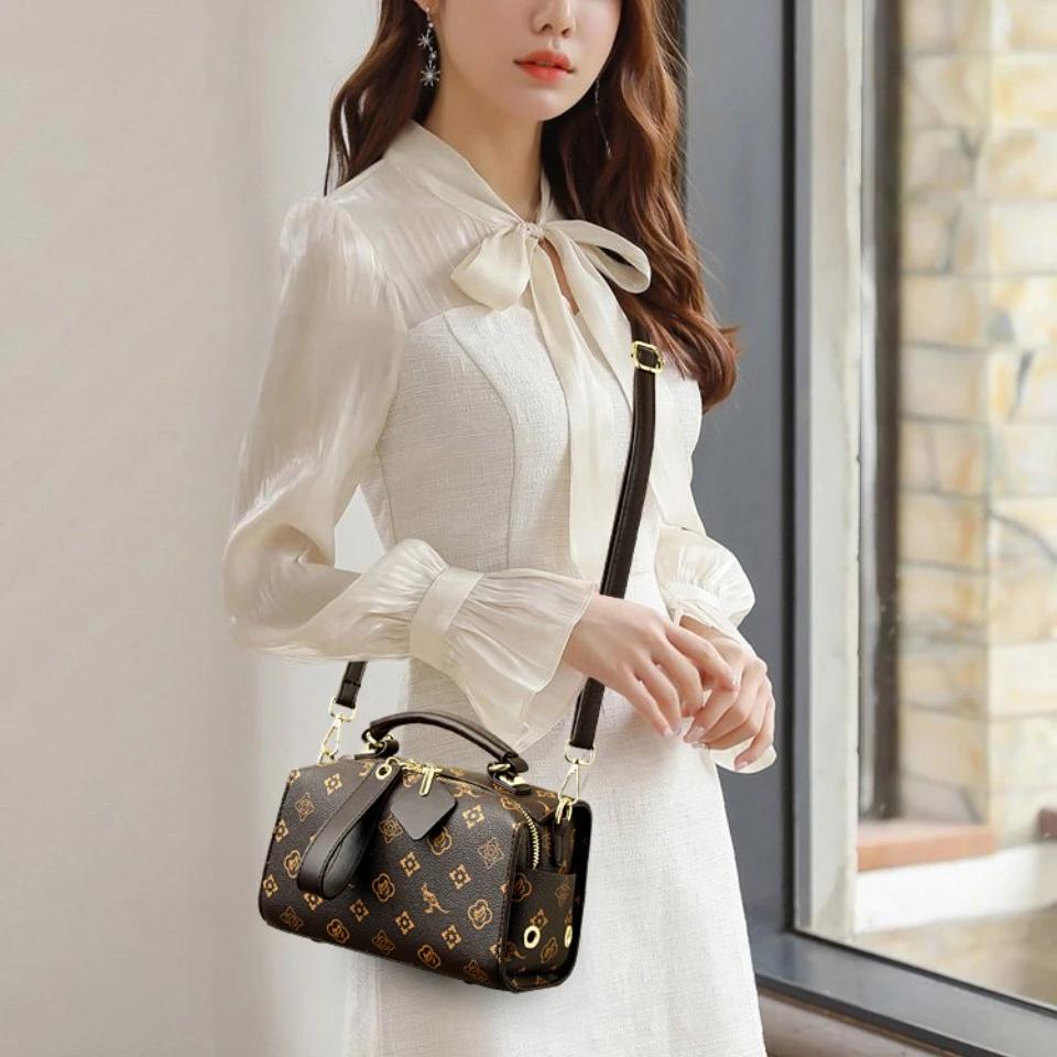 Женская роскошная сумка-подушка Boston с большим объемом и принтом в стиле ретро, сумка-тоут через плечо