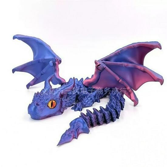 3D-печатная шарнирная большая летающая фигурка дракона с рогами, ornament, игрушка, подарок