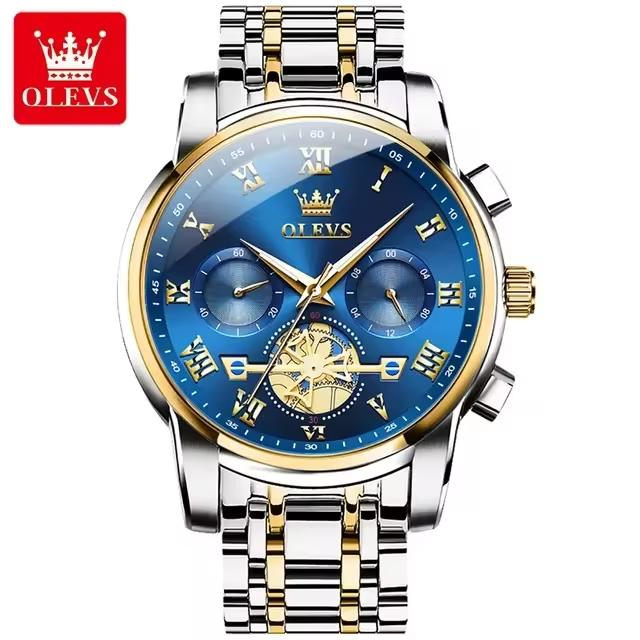 Custom Logo Men's Luxury Watches Brands Auto Date Waterproof 2859 Olves Watch Quartz