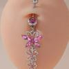 Multi-Color Butterfly Belly Button Ring - Personalized Fashion Piercing Jewelry