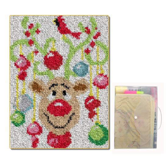 Коврик для самостоятельного вязания крючком, набор для веселого отдыха в рождественском стиле, предварительно напечатанная основа, ковер ручной работы