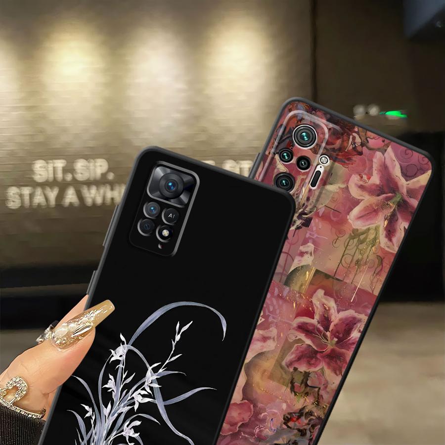 Чехол для телефона Funda с принтом цветка лилии и орхидеи для Xiaomi Redmi Note 9 7 8 12 Pro 11s 12s 10S 9S 10 14 11 13 Pro Plus
