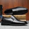 Кожаная обувь мужская формальная повседневная мужская обувь полая дышащая на одной педали для пожилых 2025