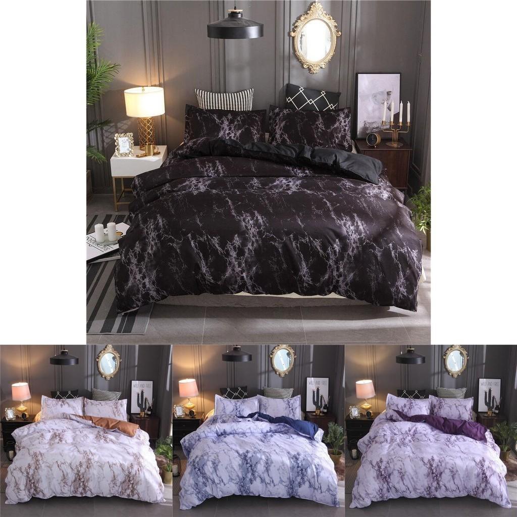 Versatile Marble Pattern Soft Bedding Duvet Cover Set With Matching Pillowcase Choices