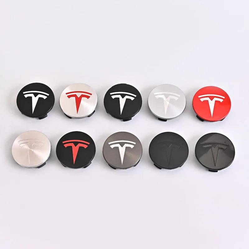 4pcs 56mm for Tesla Car Center Hub Caps Wheel Covers Model 3 Y S X Roadster P75D P85D P90D P100D Badge Exterior Accessorie