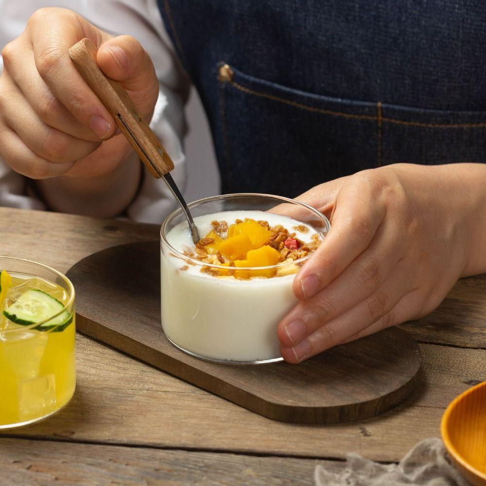 Glass Pudding Cup Round Shaped Candy Dishes DIY Serving Bowls Milk