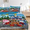 3 шт. Набор постельного белья Robocar Poli для домашнего декора - Универсальный трехсекционный комплект для спальни, гостевой комнаты, гостиной, отеля - Идеальный подарок для поклонников, Путешествия