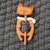 Maple Leaf Animal Sweater Pin Umbrella Kitty Scarf Buckle Dancing Piggy Wooden Brooch  Party