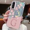 Чехол с первой буквой A Z для Samsung Galaxy A56 A36 A26 A16 A15 A25 A35 A14 A24 5G Обложка Розовые цветы Силиконовая задняя крышка Fundas Бампер