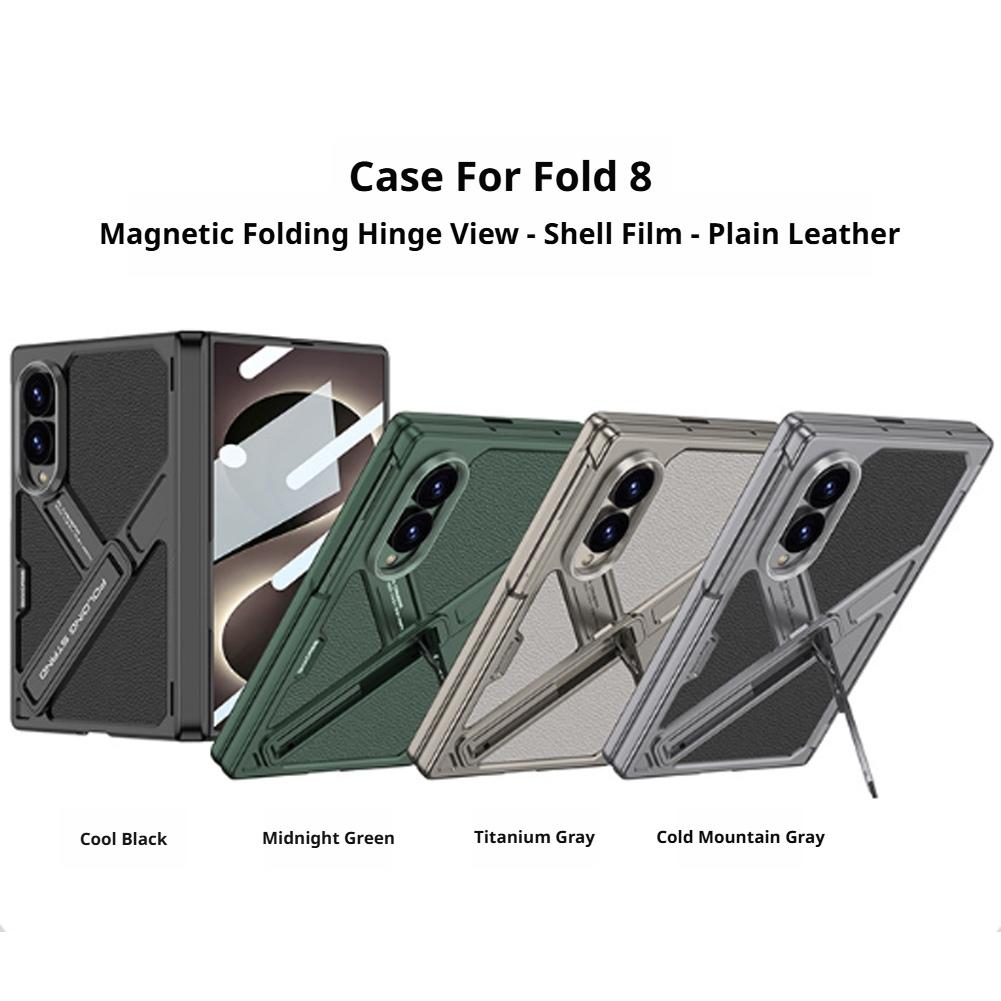 Тонкий жесткий чехол из поликарбоната для Samsung Z Fold 8, чехол со встроенной стеклянной защитой камеры, 3-секционная складная подставка, защитный чехол-броня для телефона