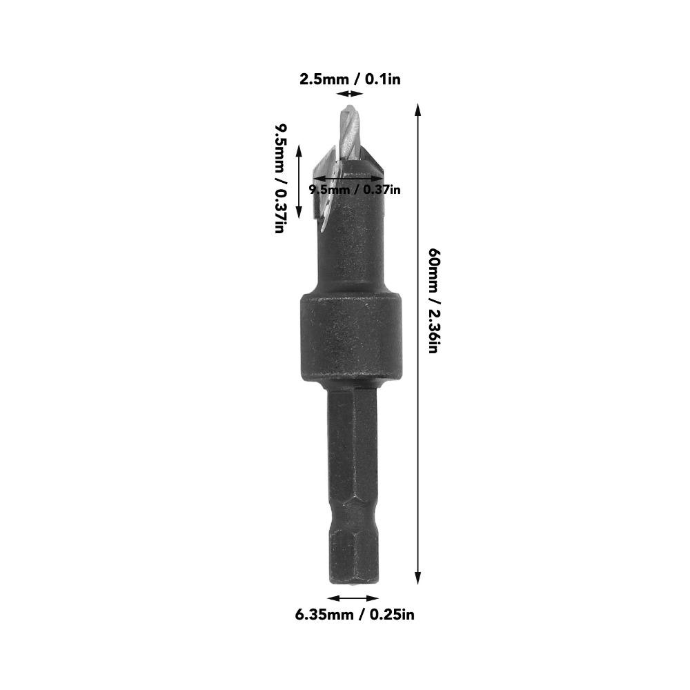 Tapered Countersink Drill Bit Milling Cutter Woodworking Chamfer Drilling and Countersinking