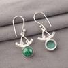 Серьги из серебра 925 пробы с малахитом, ручной работы, 1,63 дюйма, для неё EE-152-33