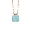 Necklace - LOVA LOLA VAN DER KEEN - LINEA MODA - Genuine Turquoise Crystal - 925 Silver - Rose Gold