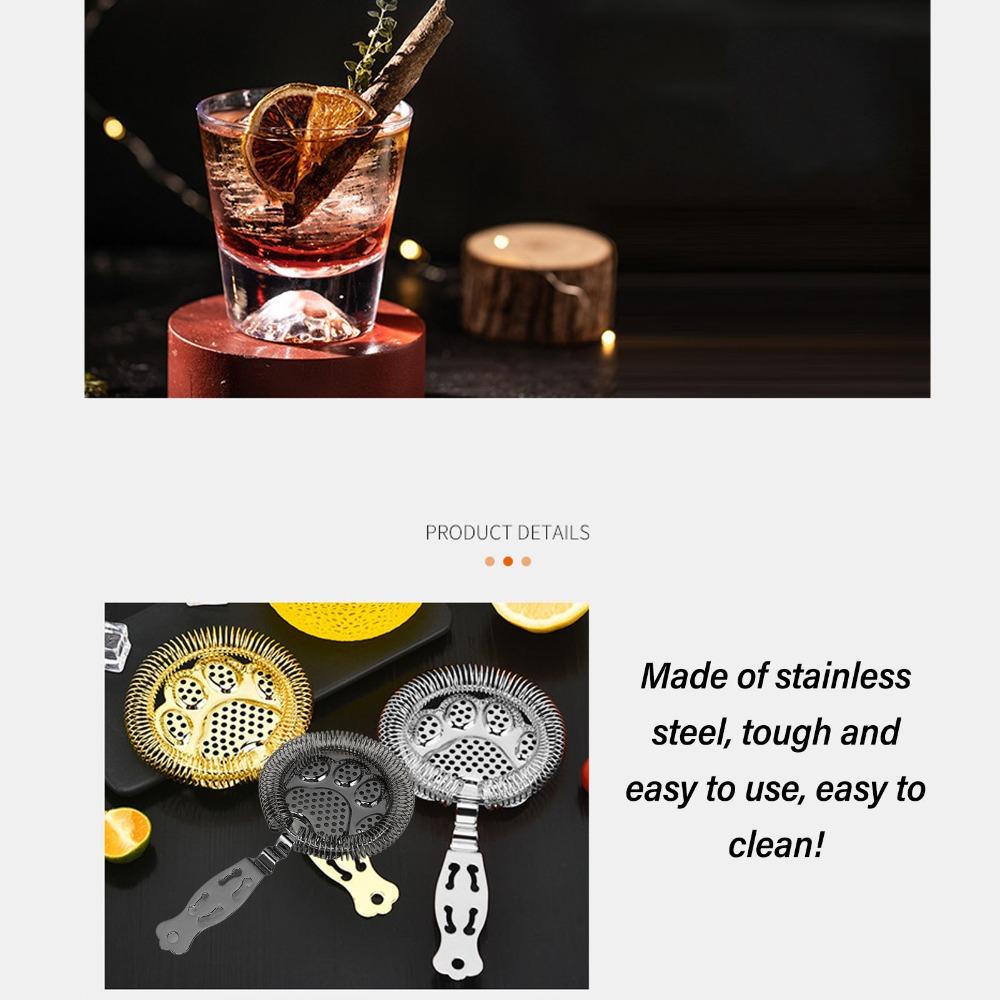 Silver Drink Strainer 304 Stainless Steel Ice Filtration Wine Strainer Home Bartending