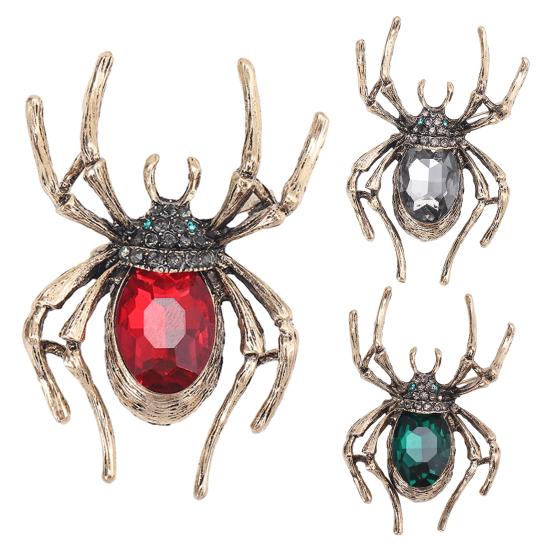 Ретро брошь-паук для женщин, искусственный кристалл, стразы, эффектное насекомое, костюм, брошь в пальто, булавка, аксессуары для костюмов на Хэллоуин, ювелирные изделия, подарок