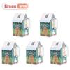 1-40PCS Christmas Themed Snowman Gingerbread House Cookie Box Decorative Gift Packaging for Holiday Candy Treats Party Present