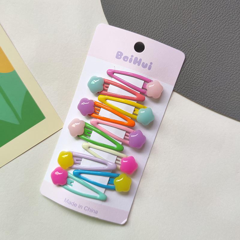 10 шт./компл. милые глянцевые красочные заколки для волос для девочек, милые украшения для волос, маленькие заколки-шпильки, модные детские аксессуары для волос для девочек