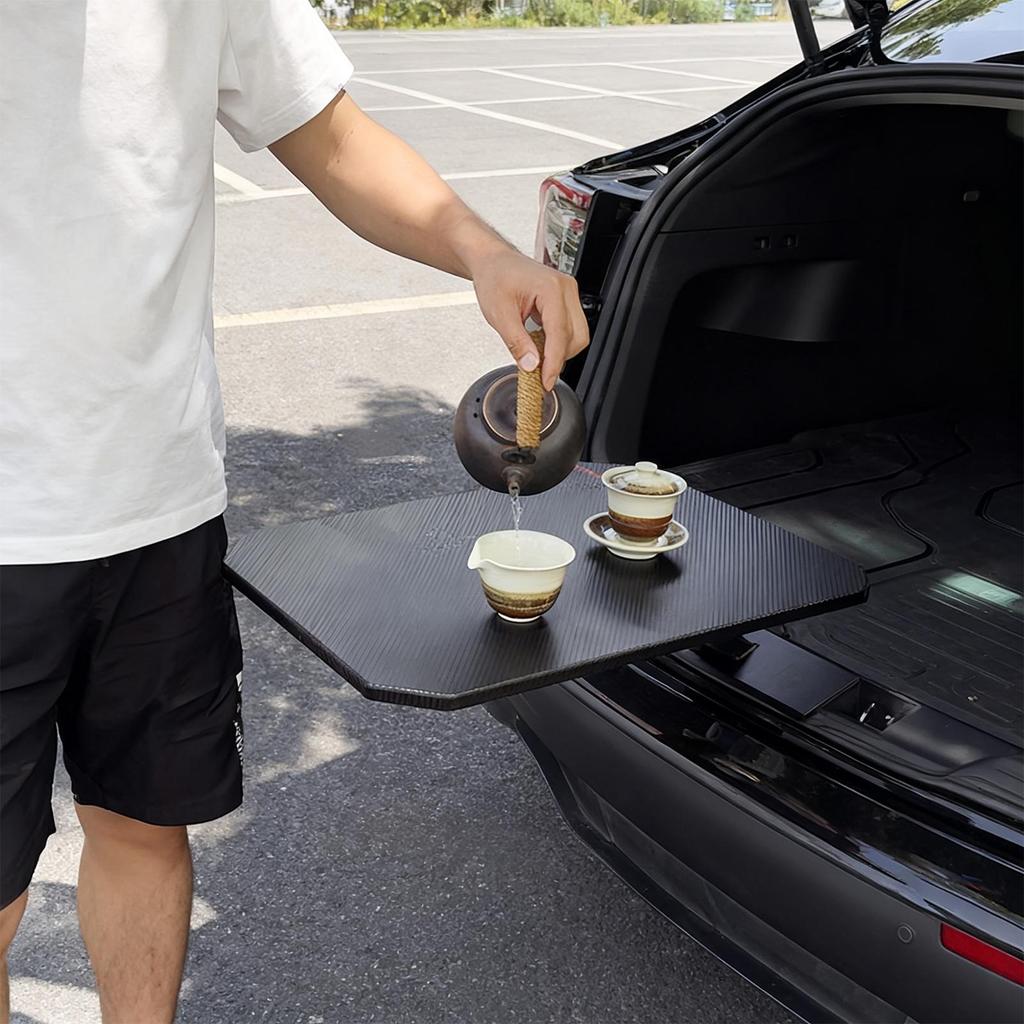 Автомобильный столик из углеволокна большой 180 регулируемый автомобильный стол для багажника обеденный стол для внедорожника, дома на колесах, седана, автомобиля, грузовика, интерьер, кемпинг, рыбалка