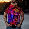 Sport Wear Men Animal Simple T Shirts Summer Round Neck Tees Short Sleeve Top Men's Plus Size 3d Print T Shirt