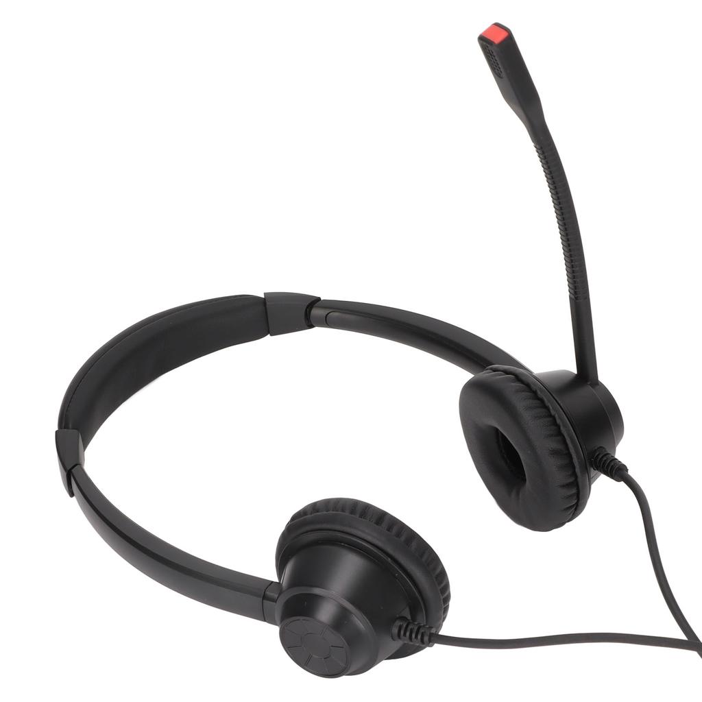 2.5mm Business Headset Binaural Corded Headset with HD Mic for Home Office Call Center