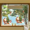 Colorful Holiday Window Art Cartoon Christmas Sticker, Removable Santa Snowman Tree Decal, Waterproof Flexible DIY Stickers Static Cling PVC