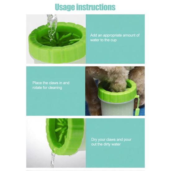 Yousheng Dog Paw Cleaner Cup Portable Dog Paw Cleaning Tool Silicone Paw Cleaner with Soft Bristles for Medium Large Dogs Travel Park Visit