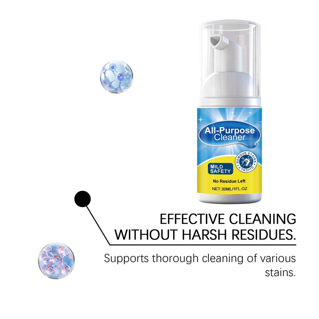 Multifunctional cleaner, household kitchen and bathroom oily cleaner, household surface care solution, gentle decontamination 30ml