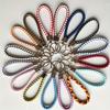 20pcs set of colorful woven PU keychains, woven straps, keychains, creative gifts, car keys, wallets, bags, mixed colors