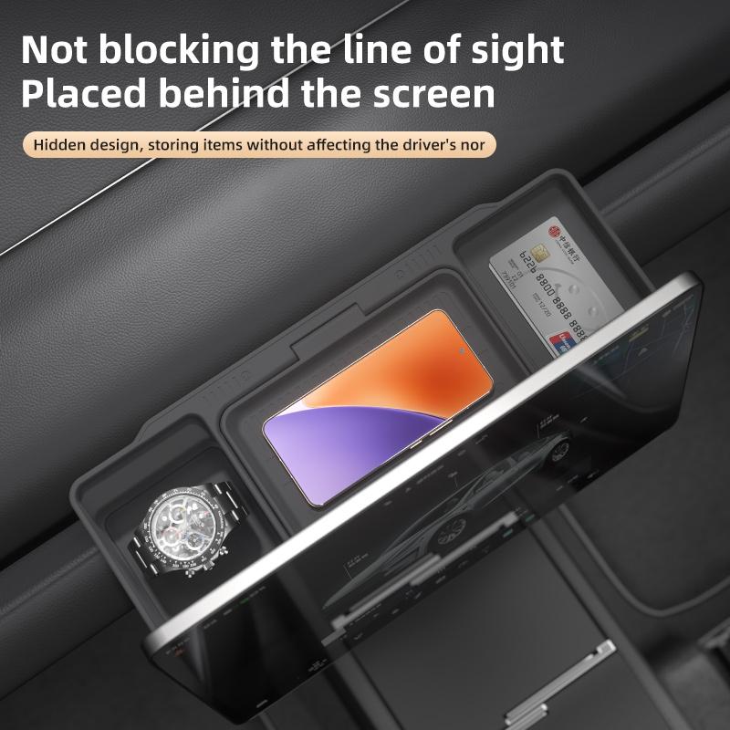 Storage Box For TESLA Model Y 2025 Juniper Dashboard Screen Center Console Organizer Phone Holder Interior Accessories