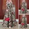 Cross-Border Retro Muslim Floral Long Sleeve Dress