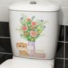 Cute Animal Wall Decals Creative Dog and Cat Cartoon Stickers for Waterproof Bathroom Toilet Seat