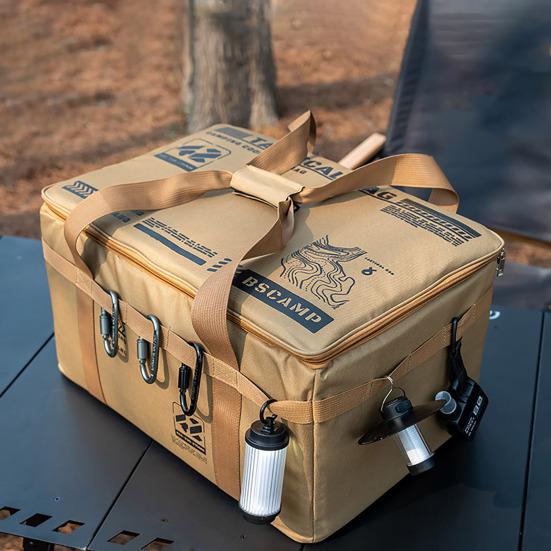 Тактическая сумка для хранения для кемпинга 42 л, органайзер-тоут с перегородками, водонепроницаемая ткань Оксфорд, складной органайзер для посуды для кемпинга, путешествий, автомобиля