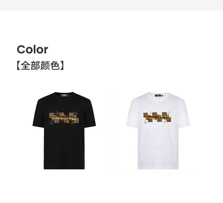 Personalized printed high-end hot stamping: comfortable round neck men's short sleeved T-shirt for spring and summer, skin friendly and comfortable