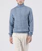 PANICALE Blue Melange Cable Turtleneck Knit