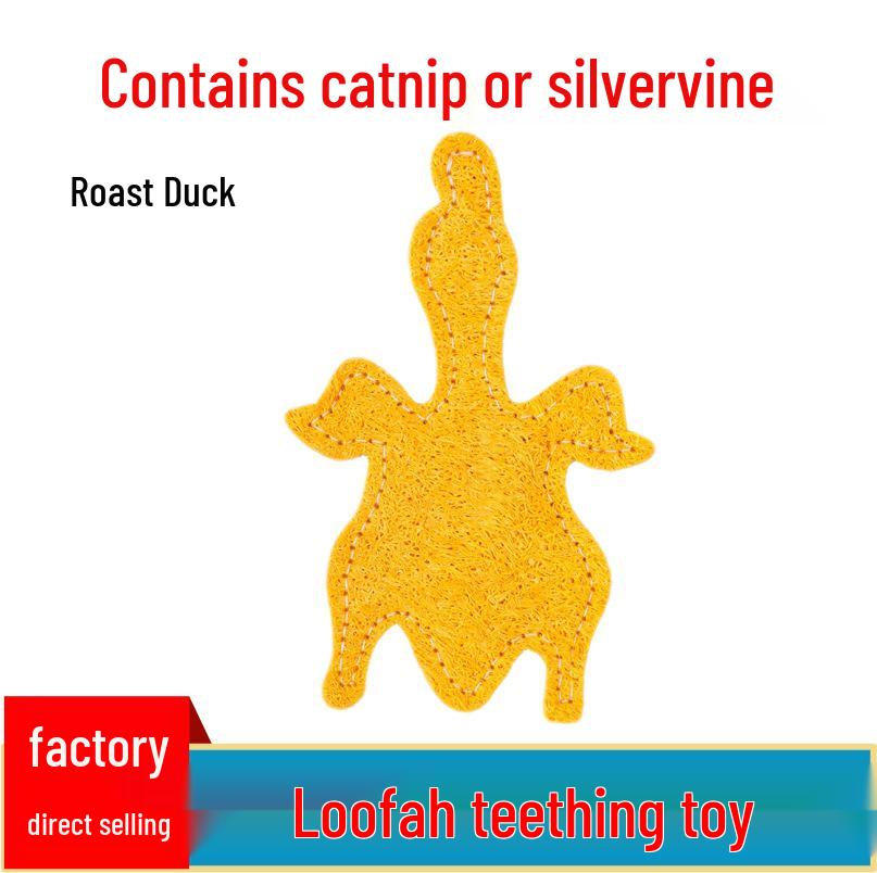 Luffa Cat Toy - Self-Enticing, Bite-Resistant, Molar Teeth Cleaner & Decompression Cat Teaser Stick
